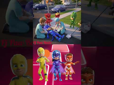 PJ Masks team rescue - Owlette 🆚 Gekko 🆚 Owlette 🆚 Gekko X Dance Song Tiles Hop EDM Rush #shorts
