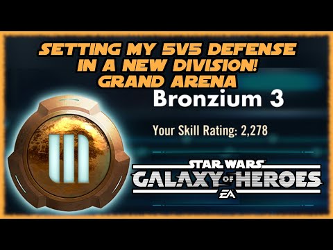 Setting My 5v5 Grand Arena Defense - I MOVED UP!  AND I HAVE EXECUTOR!  SWGOH