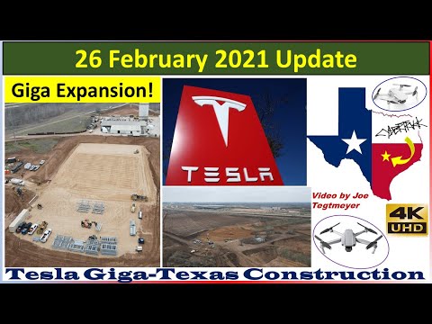 Tesla Gigafactory Texas 26 February 2021 Cyber Truck & Model Y Factory Construction Update (07:30AM)