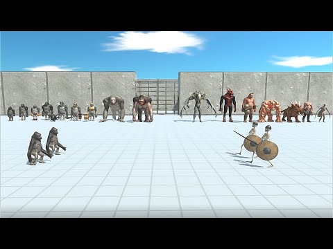 2 VS 2 INFERNALS VS MUTANT PRIMATES + OLD GORO - Animal Revolt Battle Simulator