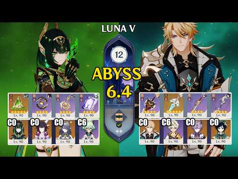 C0 Nefer Lunar Bloom & C0 Varka Double Pyro | Spiral Abyss 6.4 | Genshin Impact 【原神】
