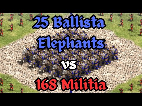 25 Ballista Elephants vs 168 Militia | Age of Empires 2