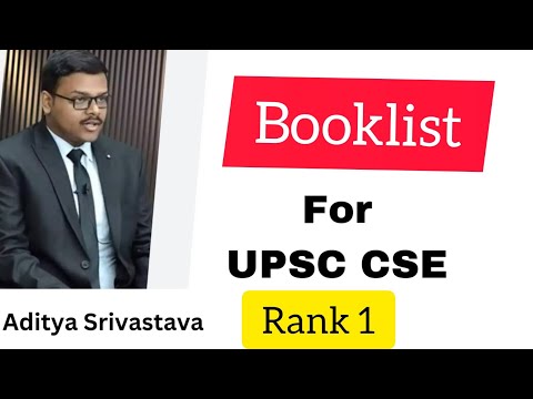 Booklist  for UPSC prelims exam | Aditya Srivastava ( Rank 1 )