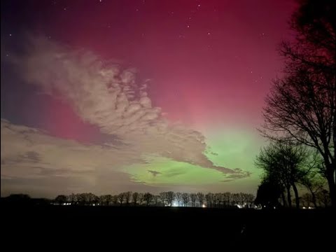 Noorderlicht boven Land van Cuijk zorgt voor mooie plaatjes