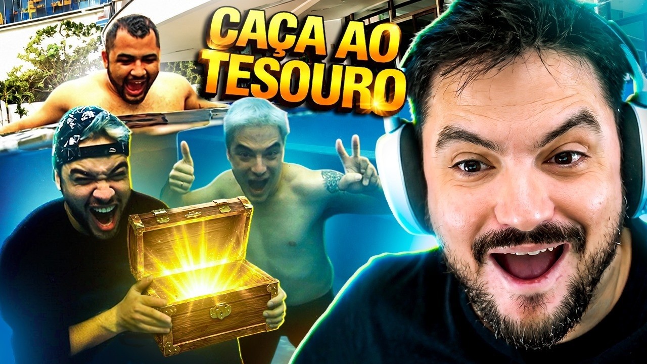 CAÇA AO TESOURO NA PISCINA COM LUCCAS E BRUNO - React Irmãos Neto