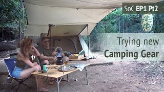 Camping in Australian Rainforest - new minimal camping gear, tarp shelter Sounds of Camping Ep1 Pt 2
