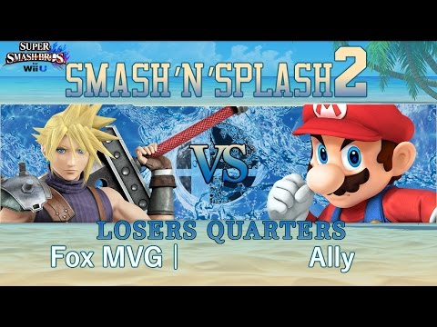 Smash'N'Splash 2  LOSERS QUARTERS - Fox MVG | Mew2King (Cloud) vs Ally (Mario)
