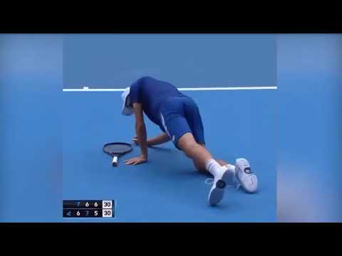 Australian Open Juniors Finals. Czech tennis player Mensik collapses. Not a leg cramp