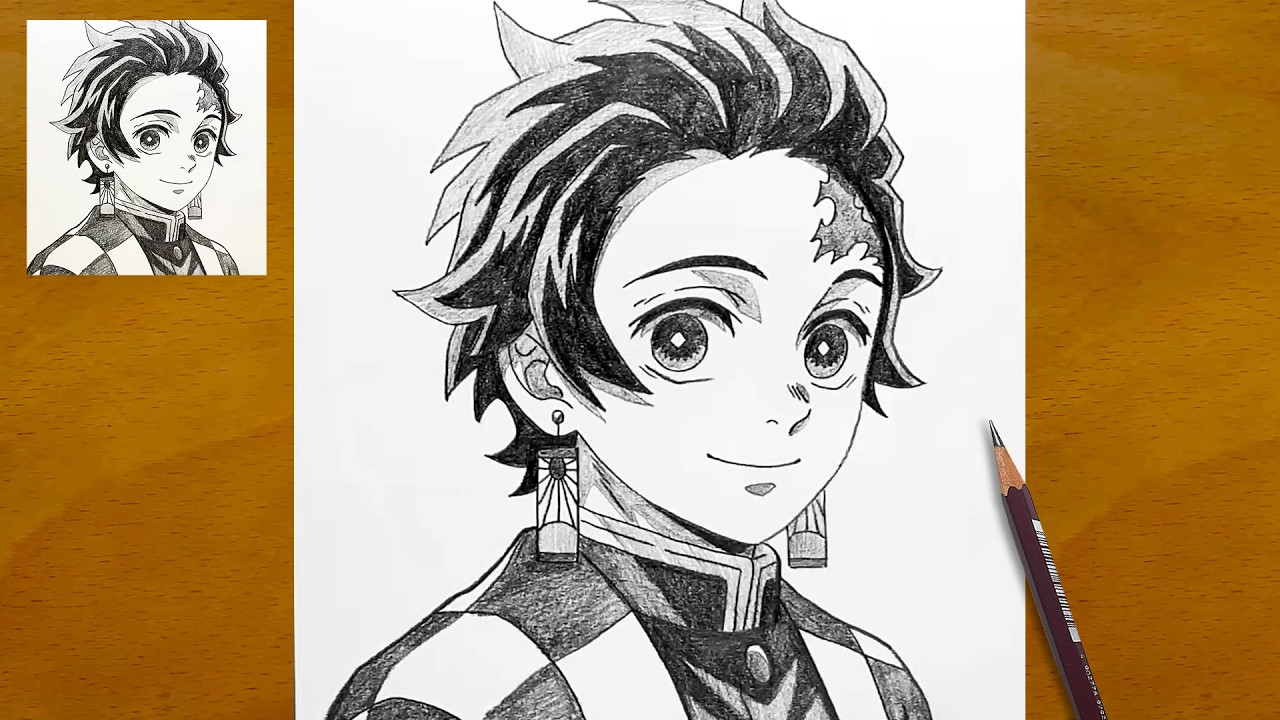 Draw Tanjiro Kamado Step by Step | Kimetsu no Yaiba Character