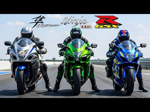 Nitro Hayabusa VS H2 Ninja and GSXR - Drag Race