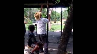 Dad playing stripper!