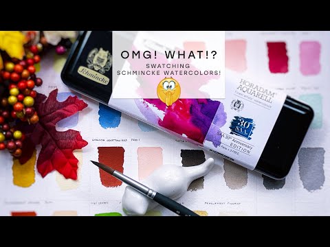 FIRST REACTION: OMG! Swatching SCHMINCKE Watercolors! Reaction + Review! #schmincke #swatching