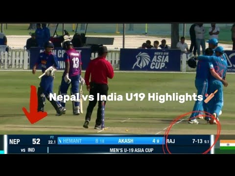 ll Nepal vs India 1st inning highlights ll U19 Asia Cup ll