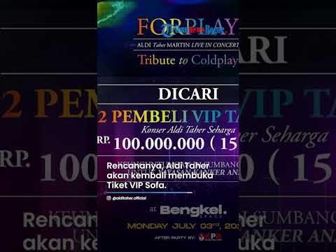 BUKAN KALENG-KALENG, Aldi Taher Jual Lagi Tiket Kelas VIP Rp 100 Juta, Hasilnya Disumbangkan ke YKAI