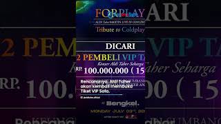 BUKAN KALENG-KALENG, Aldi Taher Jual Lagi Tiket Kelas VIP Rp 100 Juta, Hasilnya Disumbangkan ke YKAI