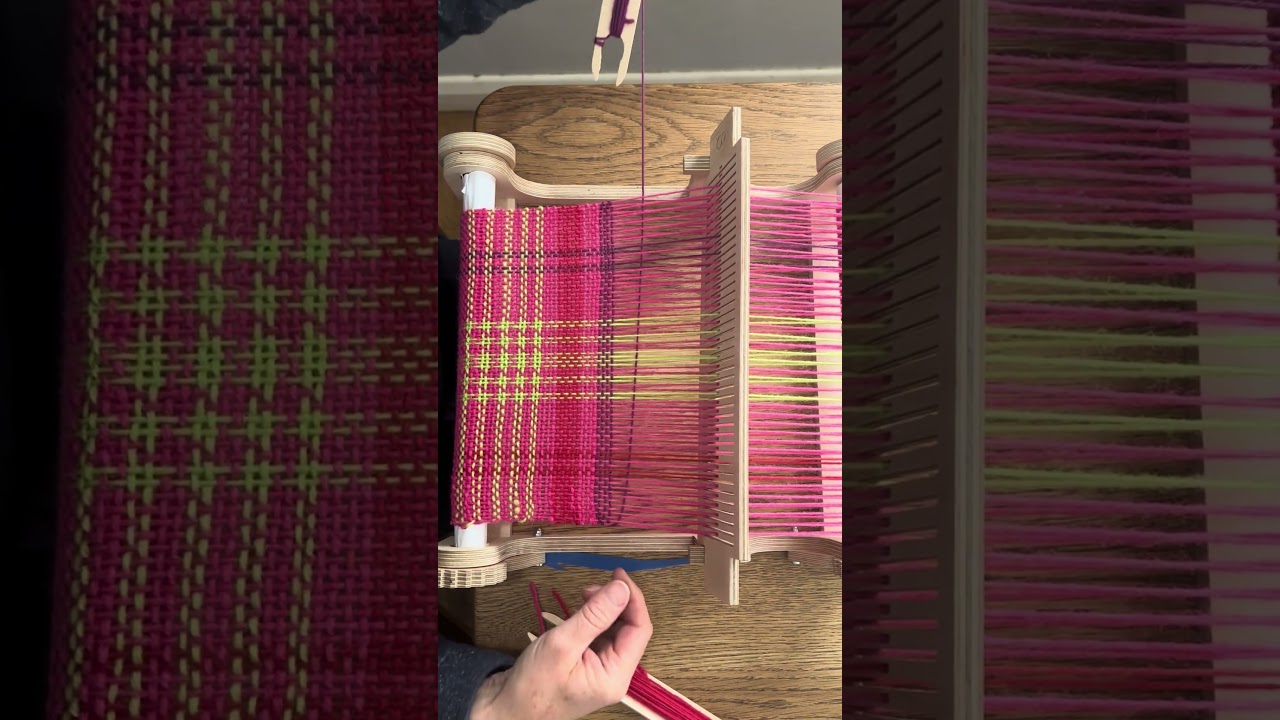 Weaving a colourful scarf on a TabbyandTweed Rigid Heddle Loom #weaving  #handmade #textileart
