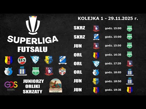 Suszec 29.11.2025 | SUPERLIGA FUTSALU - 1 KOLEJKA | JUNIORZY / ORLIKI / SKRZATY | LIVE FUTSAL