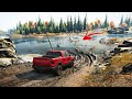 Extreme OffRoad Driving Simulator Game Crossing Dangerous River Spintires SnowRunner