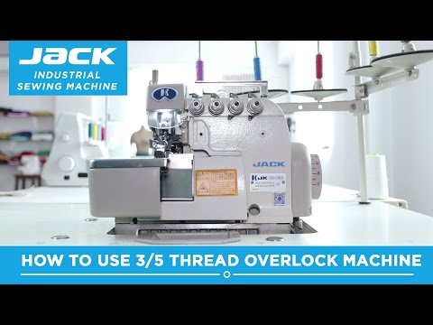 Class 43 - Jack JK768DI 5 thread Industrial Overlock Machine - how to thread and how to use - Part 2