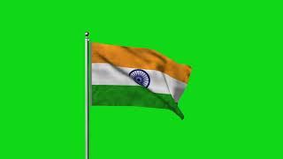 Indian flag green screen flag animation