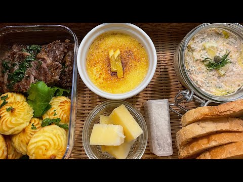 French bistrot menu! Pommes duchesse, crème brûlée | FRENCH FOUR-COURSE MEAL IN A BASKET | Episode 9