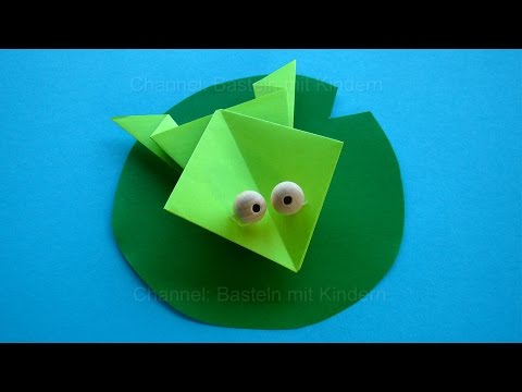 Origami Frosch falten mit Papier - Einfache Tiere basteln mit Kindern