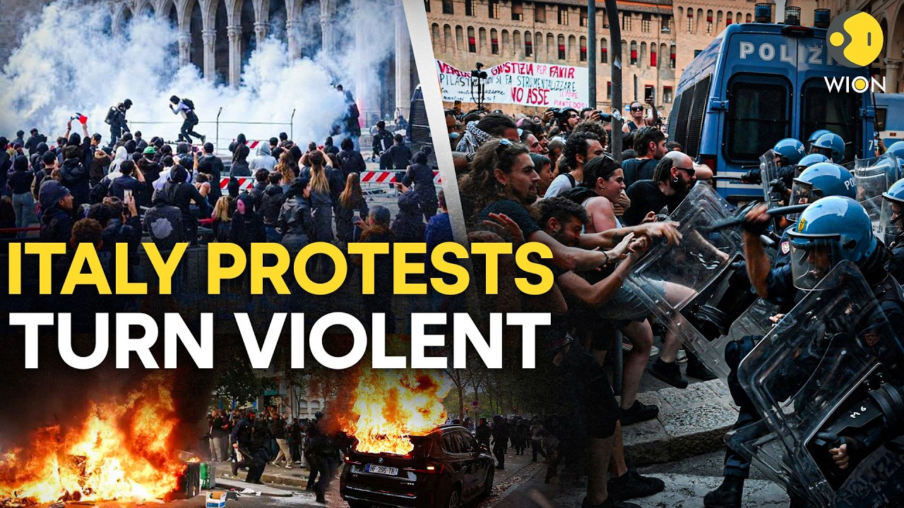 Italy Protest LIVE:  Protests Turn Violent As Police Clash With Demonstrators In Milan | WION