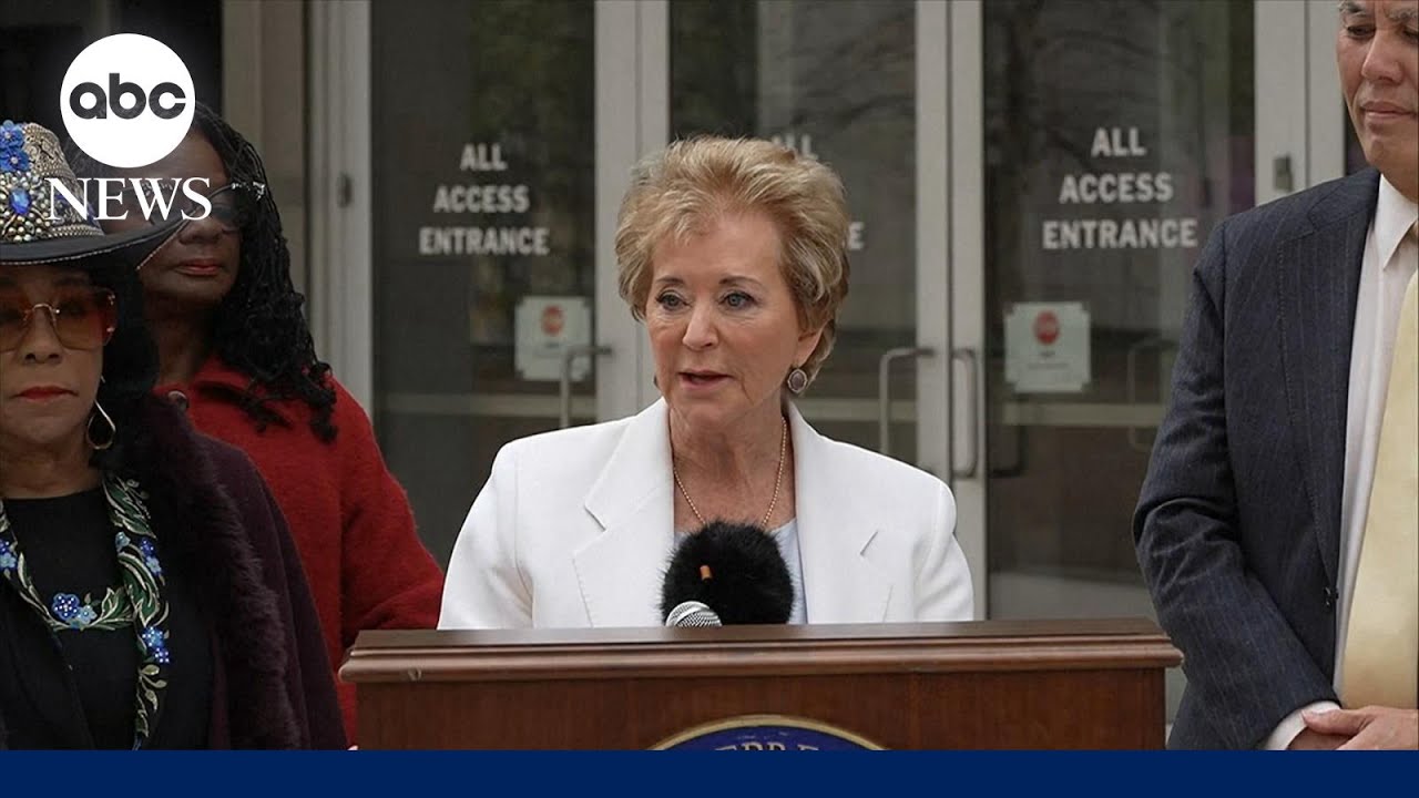 Education Sec. McMahon gives impromptu remarks at House Democrats' press conference after meeting