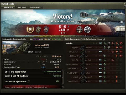 World of Tanks T-54 ltwt. Ace Tanker, LT-15 Mission overkill Over 9k combined dmg