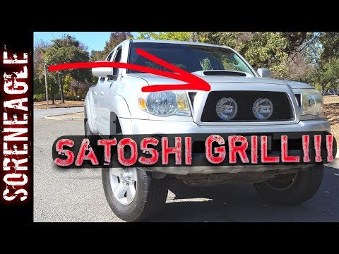 Tacoma 2nd gen Satoshi Custom Grill Mod with lights How to DIY tips Toyota 05-11 TRD Sport