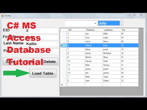 C MS Access Database Tutorial 12 Show database values in Table or DataGridView