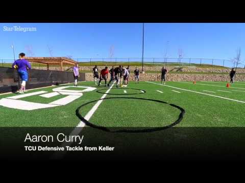 TCU's Aaron Curry works out at APEC