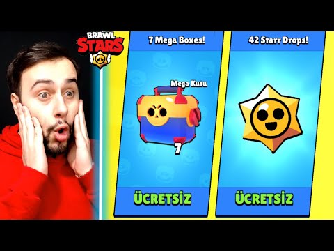 FAKİR HESABA 7 TANE ÜCRETSİZ MEGA KUTU VE 42 TANE STAR HEDİYESİ GELDİ 😎 - BRAWL STARS