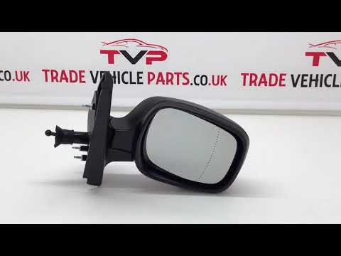 Fits Renault Kangoo 2003-2009 Door Wing Mirror Manual Black Textured Driver Side video