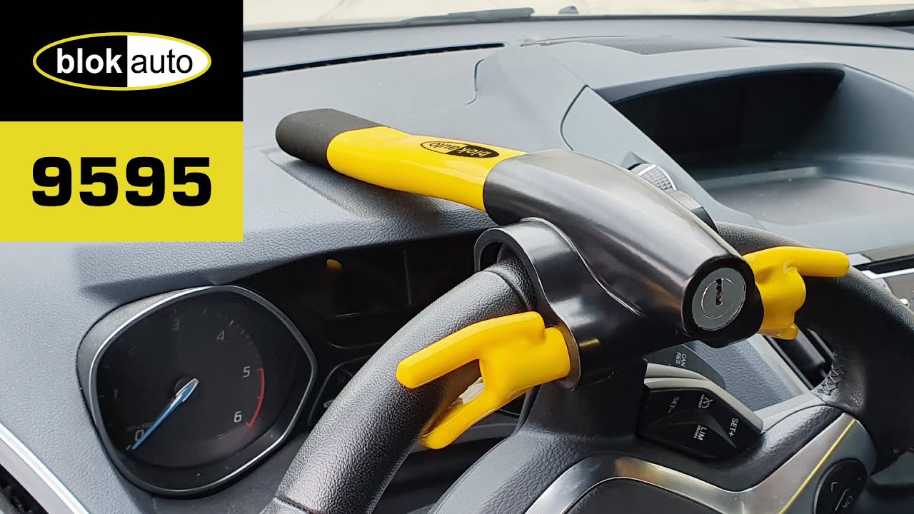 Blokauto 9595: Auto Stuurslot, Stuur - Dashboard, Universeel, Zichtbaar en Afschrikkend.