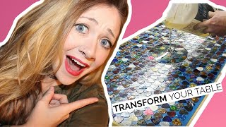 DIY LIQUID GLASS, EPOXY, GUITAR PICK TABLE TOP HOW TO