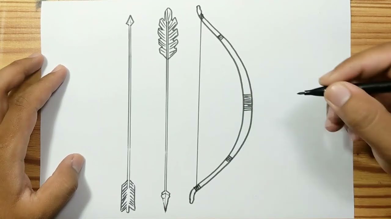 How to draw INDIAN BOW AND ARROW