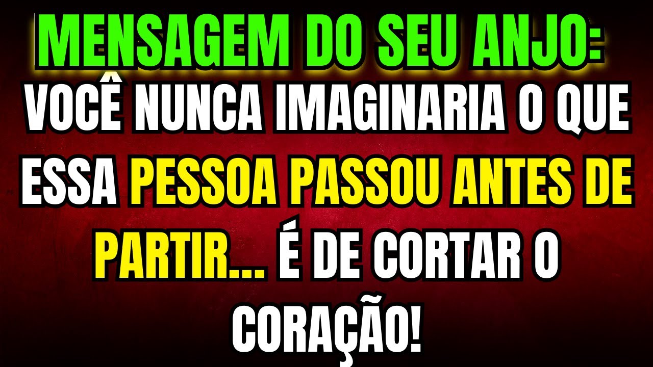 SEU ANJO DIZ💔 VOCÊ NUNCA IMAGINARIA O QUE ESSA PESSOA PASSOU ANTES DE PARTIR. É DE CORTAR O CORAÇÃO!