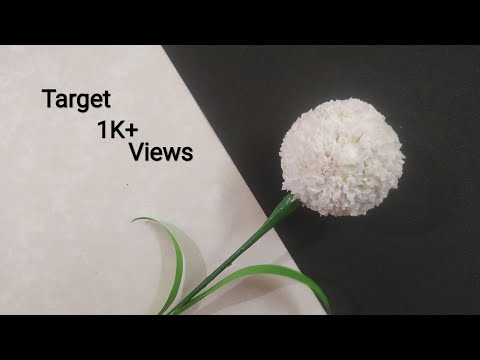 How to make a Billy Button Paper Flower with Tissue paper || Tanya Art & Craft