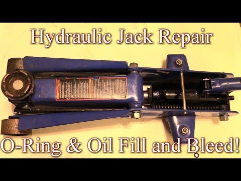 Hydraulic Jack O-ring repair, Oil Fill & how to Bleed! Easy