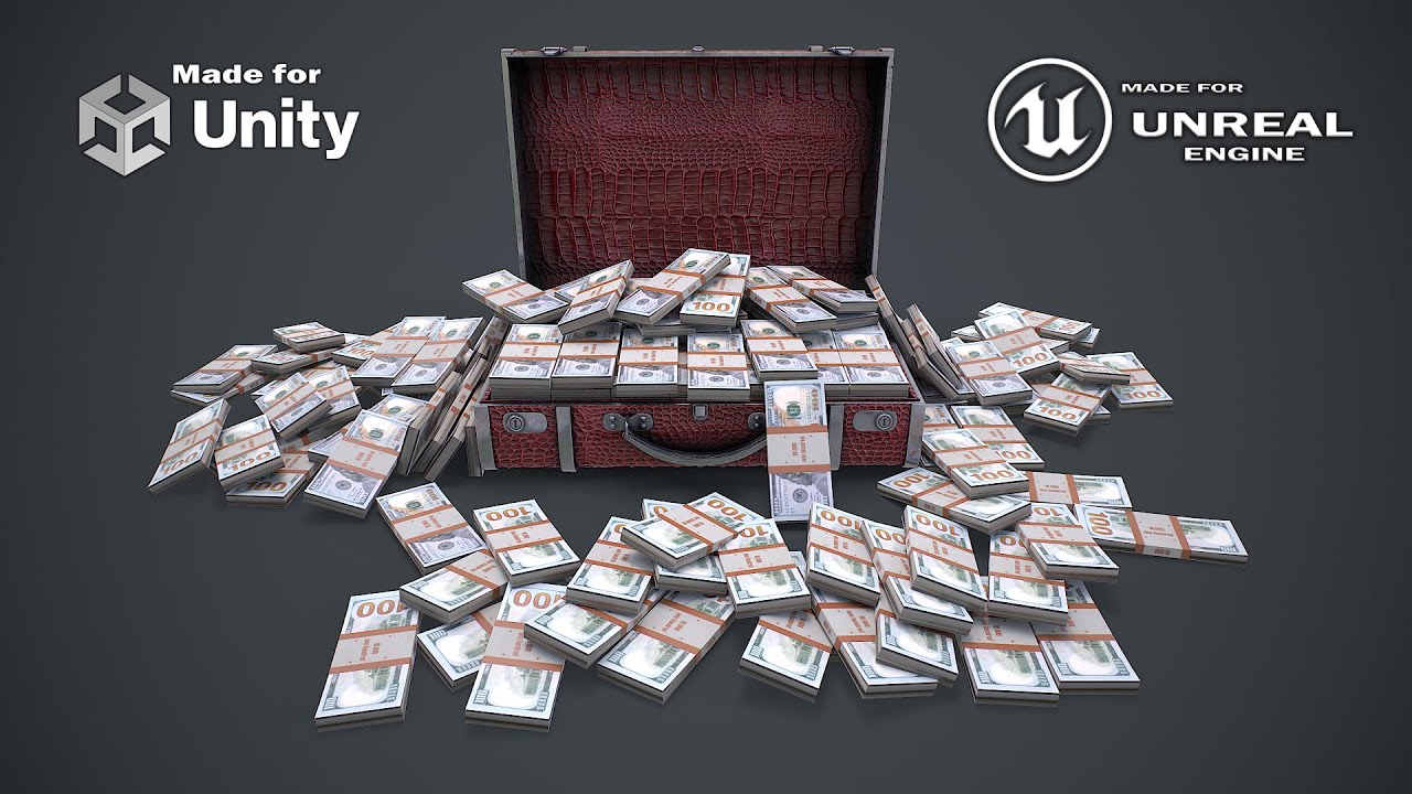 Suitcase With Money 3D Model