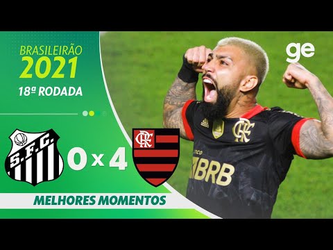 Gols e lances de Santos x Flamengo