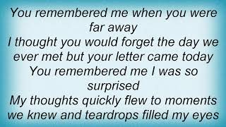 Hank Thompson - You Remembered Me Lyrics