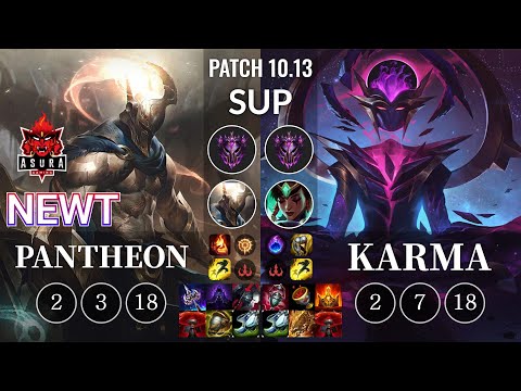 ASR Newt Pantheon vs Karma Sup - KR Patch 10.13