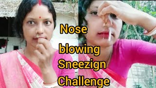 nose blowing challenge with sneezing 🤧🤧🤧 