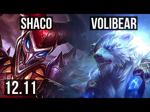 SHACO vs VOLIBEAR (JNG) | 13/0/13, 6.0M mastery, Legendary, 1200+ games | EUW Master | 12.11