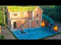 120 Days Building Underground two-story House with water Slide To Swimming Pool