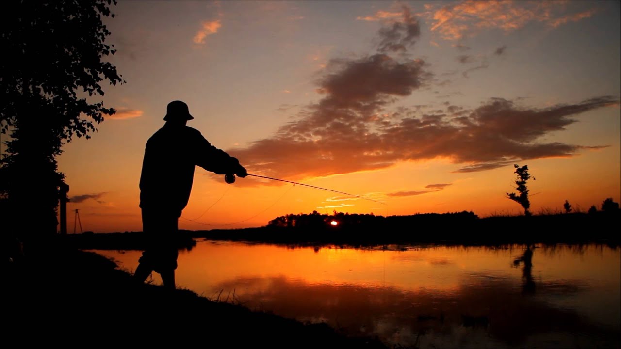 Fly fishing at sunset