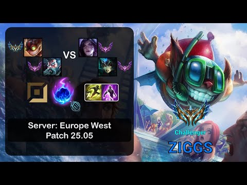 Ziggs APC + Zilean vs Kai'Sa + Nami - EUW Challenger - Patch 25.05