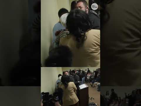 Man sprays Rep. Ilhan Omar with unknown substance during town hall